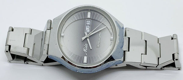 MIDO Commander 1980 Day Date Men's Stainless Steel Watch Grey Dial 41MM