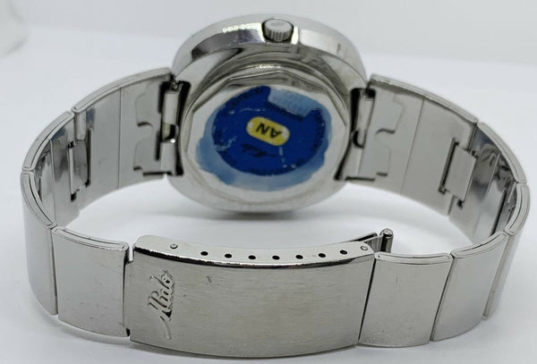 MIDO Commander 1970 Day Date Men's Stainless Steel Watch Blue Dial 41MM