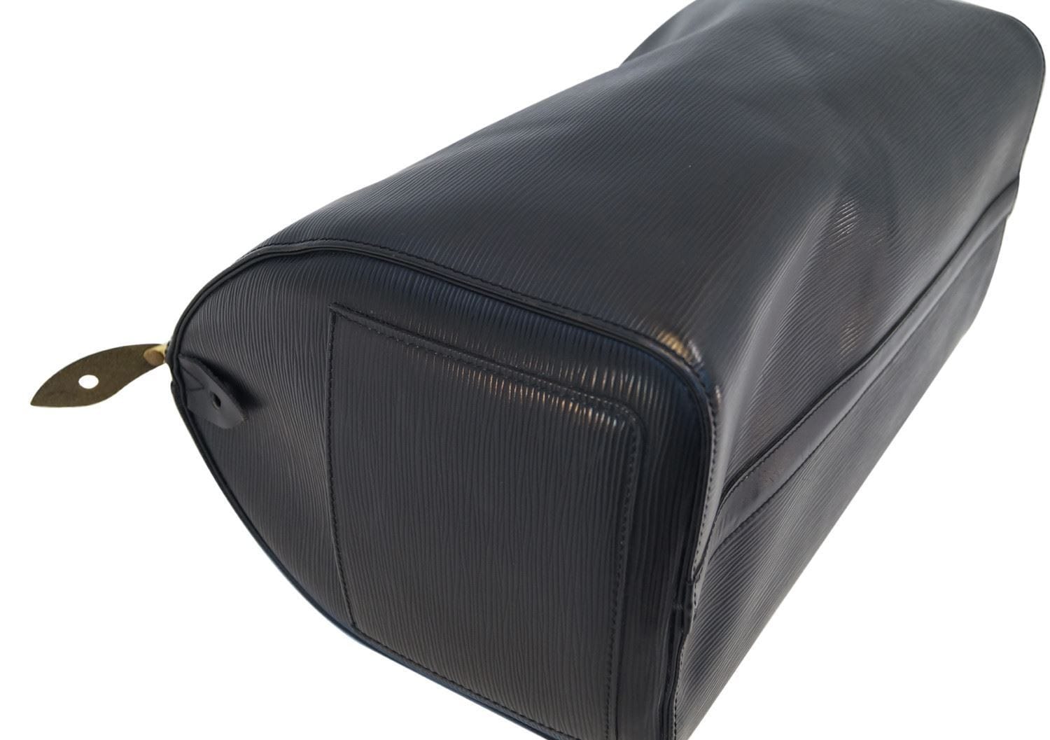 LOUIS VUITTON Black Epi Leather Speedy 35 Satchel Bag E4048