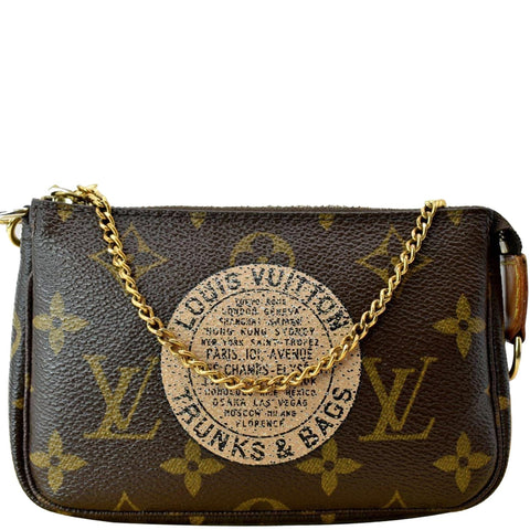 LOUIS VUITTON Mini Trunk & Bags Monogram Canvas Pochette Accessoires Pouch Brown