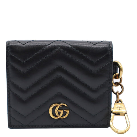GUCCI Marmont GG Leather Card Case Wallet Black 546579