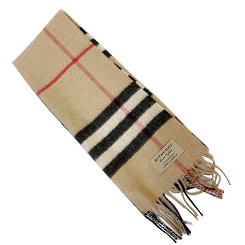 BURBERRY Classic Check Cashmere Scarf Biege