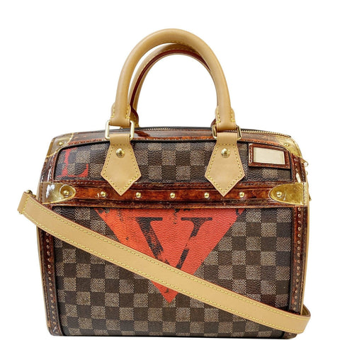 LOUIS VUITTON  Time Trunk Speedy 25 Bandouliere Damier Shoulder Bag Black