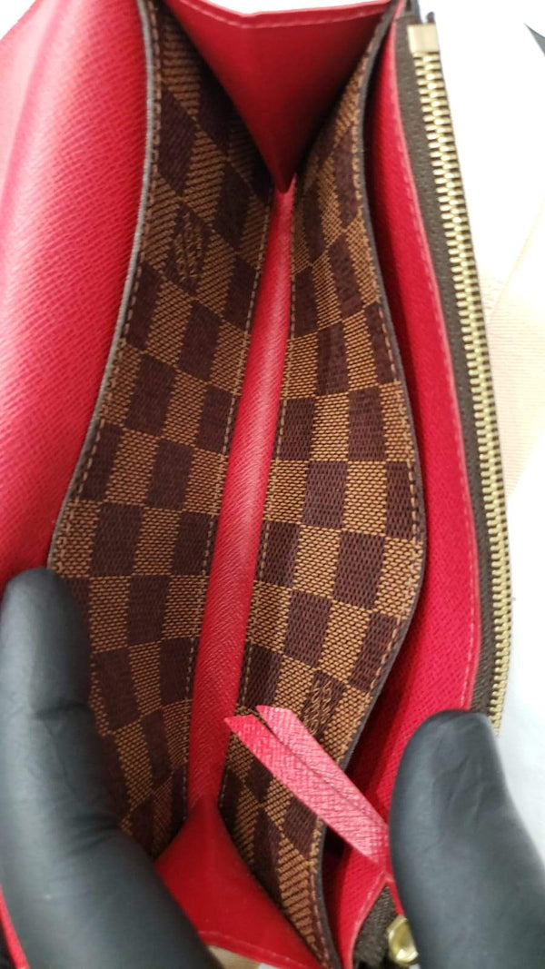 LOUIS VUITTON Damier Ebene Sarah Wallet Brown