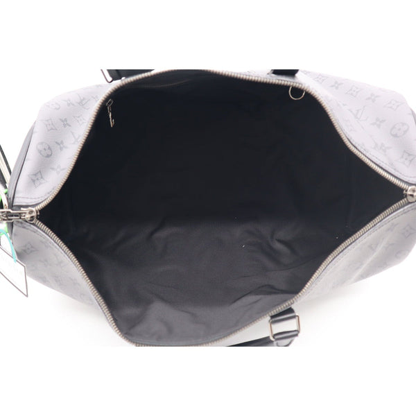 LOUIS VUITTON Keepall 50 Bandouliere Monogram Eclipse Travel Bag Black  - New Year Deals